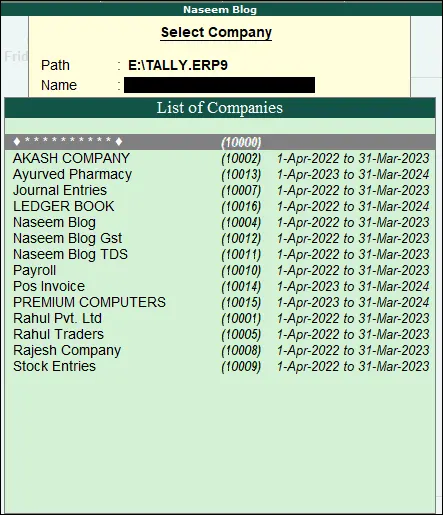 how to alter a company in tally erp9 hindi