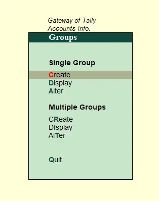 single group create screen