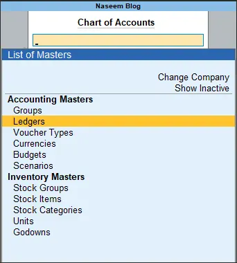 accounting masters- ledger